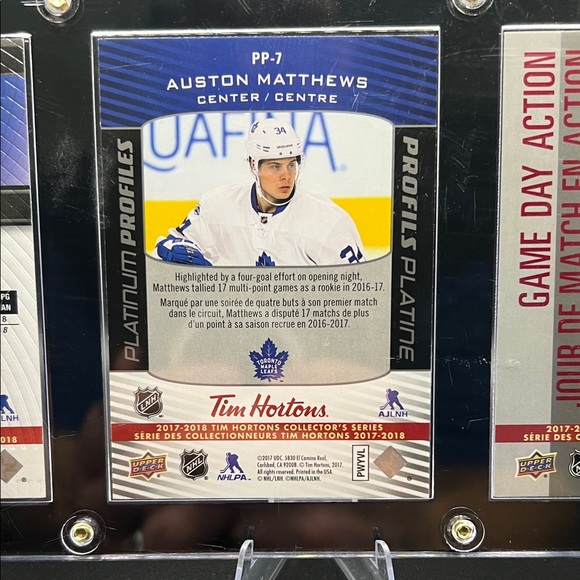 Upper Deck Tim Horton’s Auston Matthews 3 card framed set - Picture 7 of 8